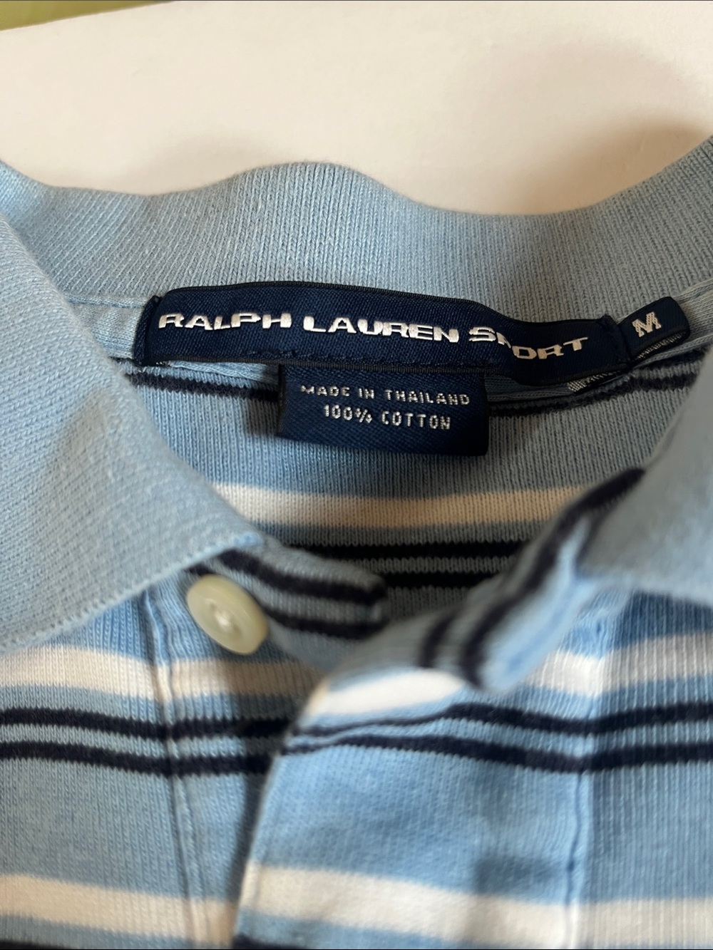 Ralph Lauren polo’s 3 top bundle of Pink, Light Blue & Brown/beige Striped - Picture 8 of 9